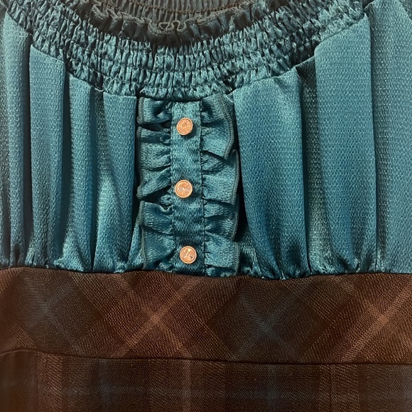 EUC Heart Soul Teal and Black Plaid Dress size medium - Picture 2 of 9